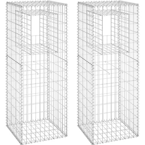 vidaXL Gabionska košara steber 2 kosa 50x50x140 cm železo, (20777463) Cene