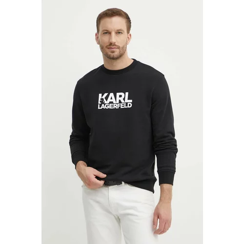 Karl Lagerfeld Bombažen pulover moški, črna barva, 543917.705091