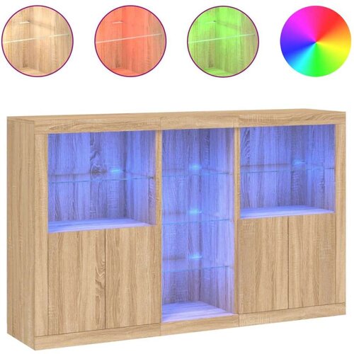  Komoda s LED svjetlima boja hrasta sonome 162 x 37 x 100 cm Slike