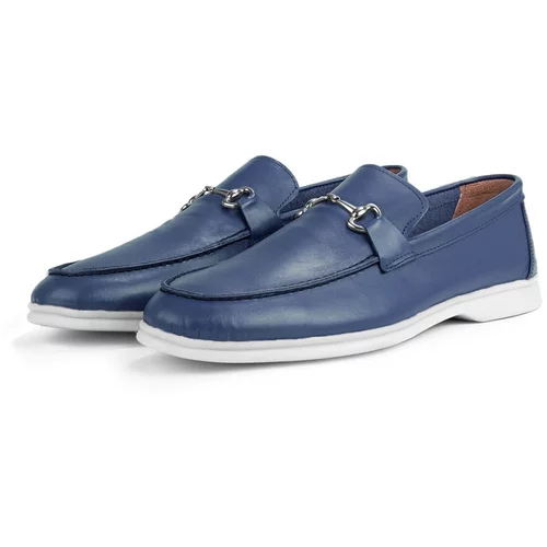 Ducavelli Voyant Genuine Leather Men's Casual Shoes. Loafers Shoes Navy.