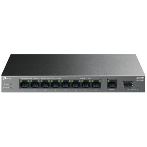 Tp-link LS1210GP 10-port Gigabit mrežno stikalo / switch z 8-Port PoE+ Slike