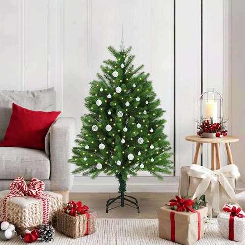 vidaXL Umestno božično drevo med 150 LED Zelena 120 cm PE in PVC Cene