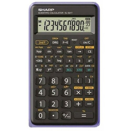 Sharp Kalkulator tehnički 10 plus 2mesta 146 funkcija el-501t-vl crno ljubičasti Slike