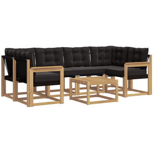 vidaXL Zunanja garnitura za sedenje z blazino 7 pcs Bela in črna, (5000271222) Cene