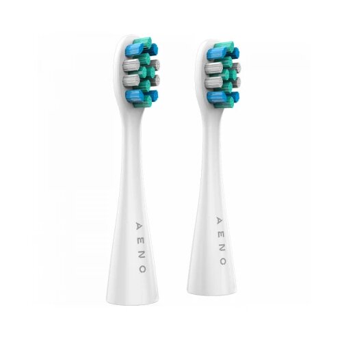 Aeno Replacement toothbrush heads, White, Dupont bristles, 2pcs in set (for ADB0001S/ADB0002S) Cene