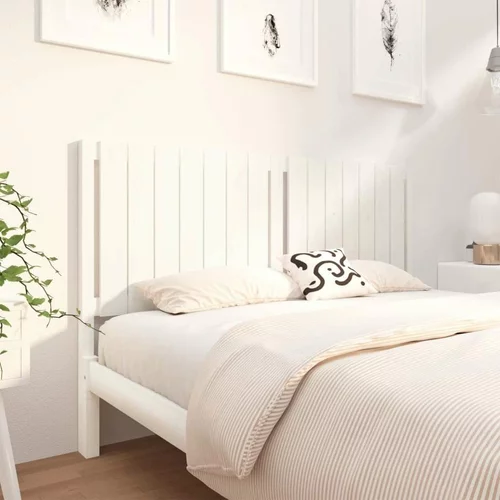  Uzglavlje za krevet bijelo 155 5x4x100 cm od masivne borovine