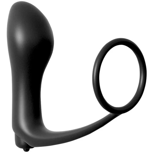 Pipedream Analfantasy - analni vibrator za prste s prstenom za penis (crni)