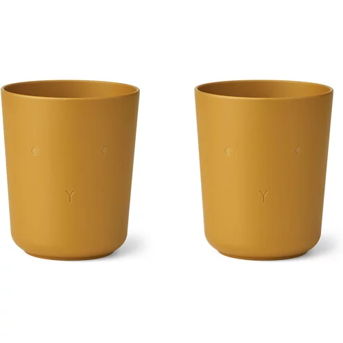 Liewood 2 dijelni set čaša od bio plastike stine rabbit golden caramel