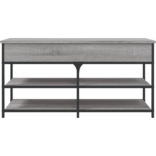  Klupa za cipele siva boja hrasta 100x42,5x50 cm drvena Slike