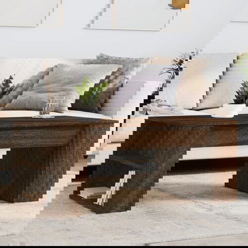 Furnova Klubska mizica rjavi hrast 102x55x42 cm inženirski les, (21915428) Slike