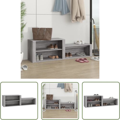 The Living Store Omarica za čevlje siva sonoma 150x35x45 cm inženirski les - Omarica Za Čevlje, (21744452) Cene