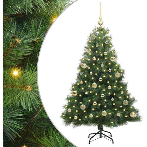 VidaXL Umjetno božićno drvce s stalakom Zelena 150 cm PE i PVC Slike