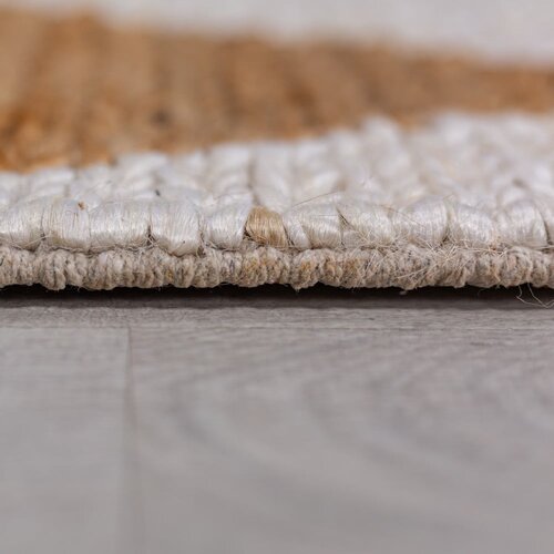 Flair Rugs Ročno tkan tekač iz me&amp;scaron;anice jute v beli in naravni barvi 80x230 cm Effie Diamond &amp;ndash; Slike