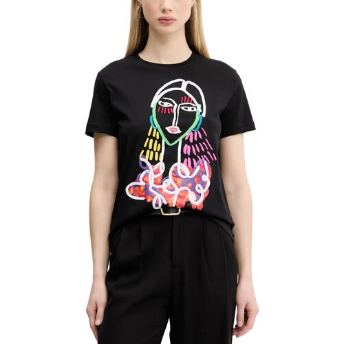 Desigual Majice s kratkimi rokavi TS_MISURI 25SWTKA9 Črna Cene