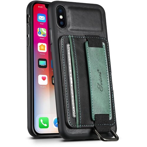INORCO SUTENI H13 ovitek za telefon s pa&amp;scaron;čkom za roko in stojalom za iPhone XS Max, držalo za kartico, PC, prevlečen s PU usnjem + ovitek TPU, (22036617) Slike