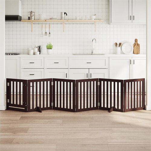  Vrata za pse s vrata&scaron;cima 6 panela sklopiva 300 cm drvo topole Smeđa 50 x 60 x 2 cm Cijene