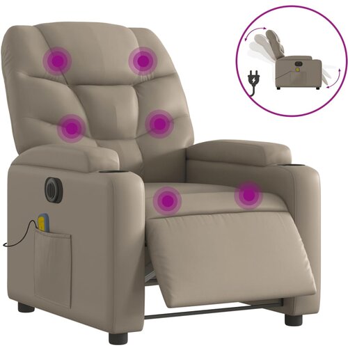 Maison Chic Električni masažni naslanjač - Relax naslanjač kapučino umetno usnje, (22134697) Cene