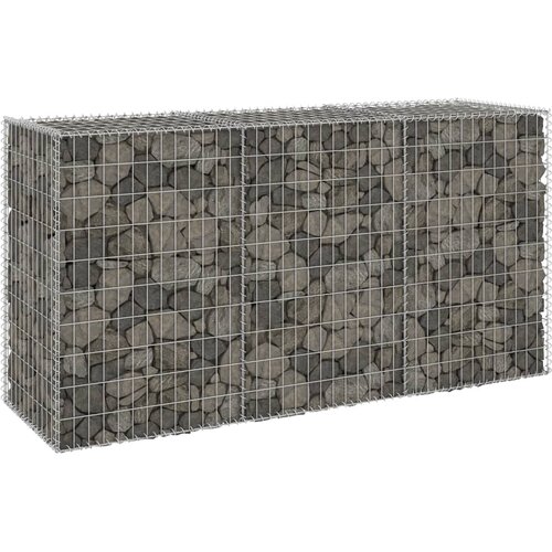 vidaXL Gabionska stena s pokrovi iz pocinkanega jekla 200x60x100 cm Cene