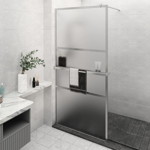 The Living Store pregrada za tuš s polico krom 115x195 cm esg steklo in aluminij - stena za tuš, (21751432) Cene