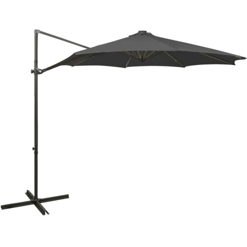 vidaXL Konzolni suncobran sa stupom i LED svjetlima 300 cm antracit Cijene