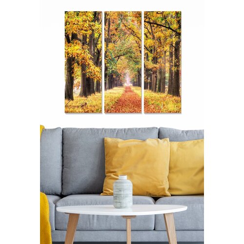 Wallity MDF131144762 Multicolor Decorative MDF Painting (3 Pieces) Cene