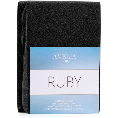 AmeliaHome Plahta s gumom Ruby 200-220x200 cm, crna Cene