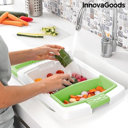 InnovaGoods Daska za rezanje na izvlačenje s pladnjem, spremnikom i cjedilom 3 u 1 PractiCut Slike