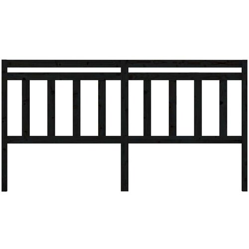  Uzglavlje za krevet crno 186 x 4 x 100 cm od masivne borovine Slike