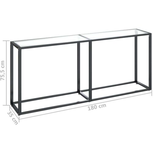 VidaXL Konzolni stol prozirni 180 x 35 x 75,5 cm od kaljenog stakla Slike
