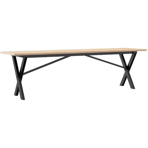 Maison Chic Klubska mizica - kavna mizica - Nizka mizica X okvir 160x40x45 cm trdna borovina lito železo, (21752718) Slike