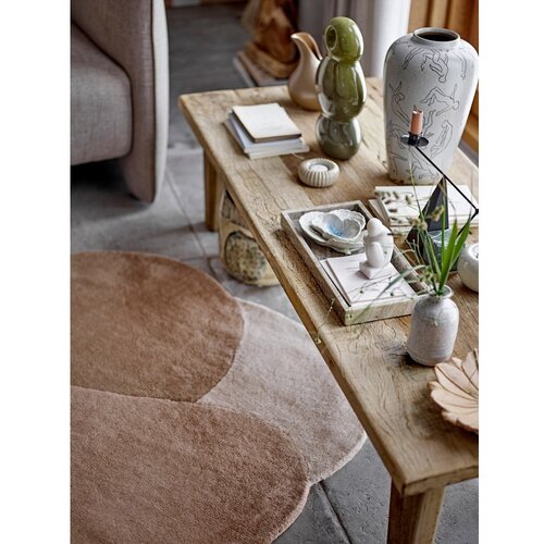 Bloomingville Rjava volnena preproga 110x140 cm Denton &amp;ndash; Slike
