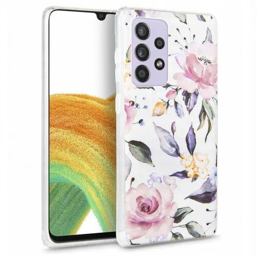 Onasi silikonski ovitek za samsung galaxy A33 5G A336 - mat bel vrtnica Cene