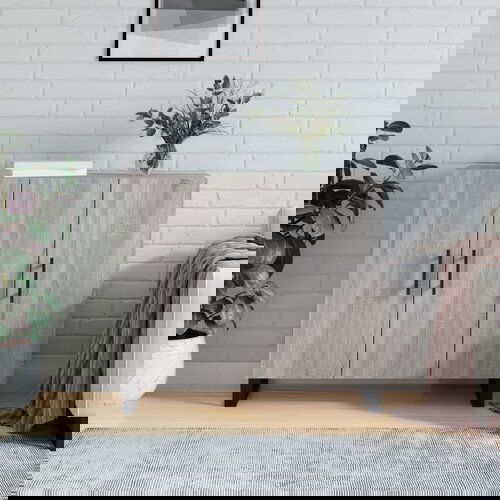 VidaXL Komoda boja hrasta sonome 90 x 34 x 80 cm konstruirano drvo Slike