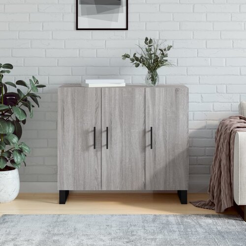 vidaXL Komoda siva sonoma 90x34x80 cm konstruiran les Cene