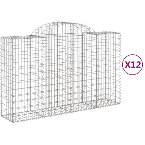  Lučne gabionske ko&amp;scaron;are 12kom 200x50x120/140cm pocinčano željezo Slike