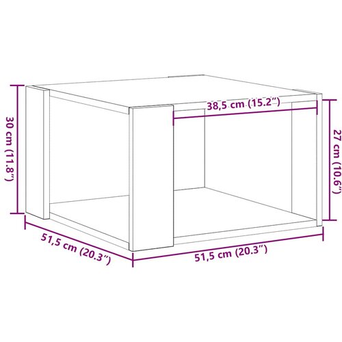  Kava Stol Umjetnički hrast 51,5 x 51,5 x 30 cm Slike