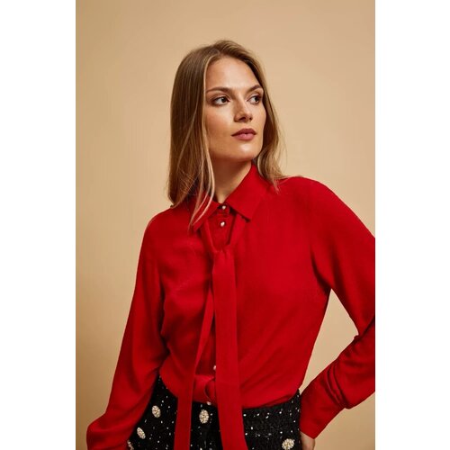 Marisse Red Tie-Neck Shirt Slike