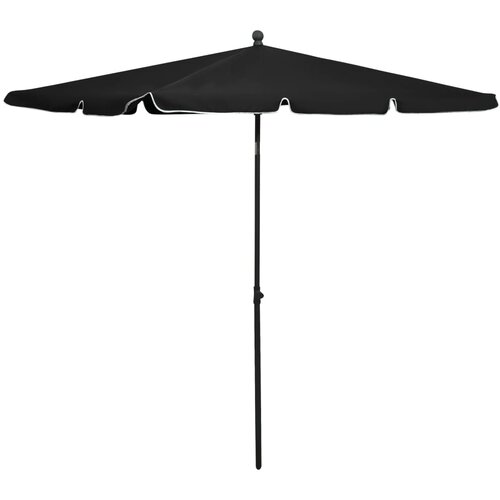 vidaXL Vrtni suncobran sa šipkom 210 x 140 cm crni Cijene