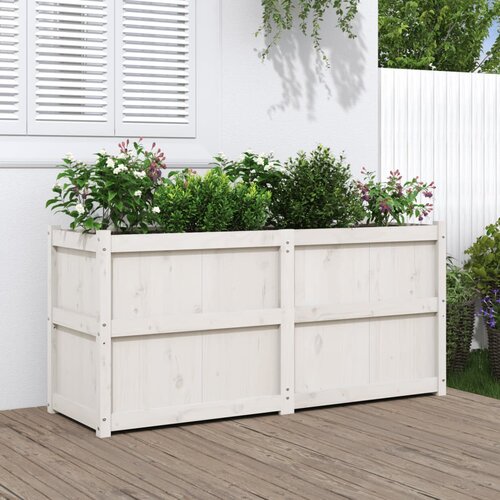 vidaXL Vrtno korito belo 150x50x70 cm trdna borovina Cene