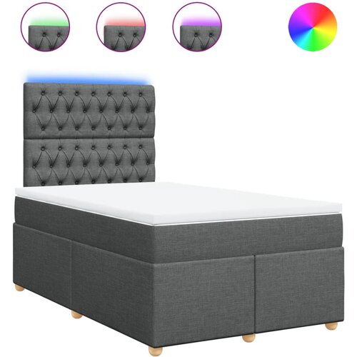 Maison Chic Box spring postelja - Vzmetna postelja z vzmetnico temno siva 120x200 cm blago SL10818, (21902210) Cene