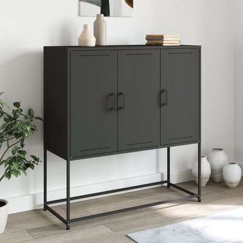 Furnova Visoka omara črna 100,5x39x107 cm jeklo, (21919603) Slike