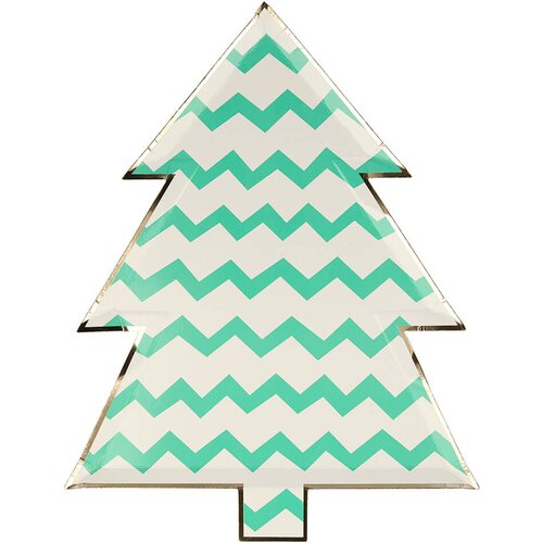 Meri Meri papirnati krožniki die cut patterned christmas tree (8 kosov) Slike