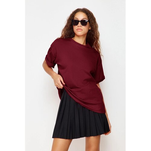 TRENDYOLMILLA Ženska majica TWOSS23TS00040, Bordo Cene