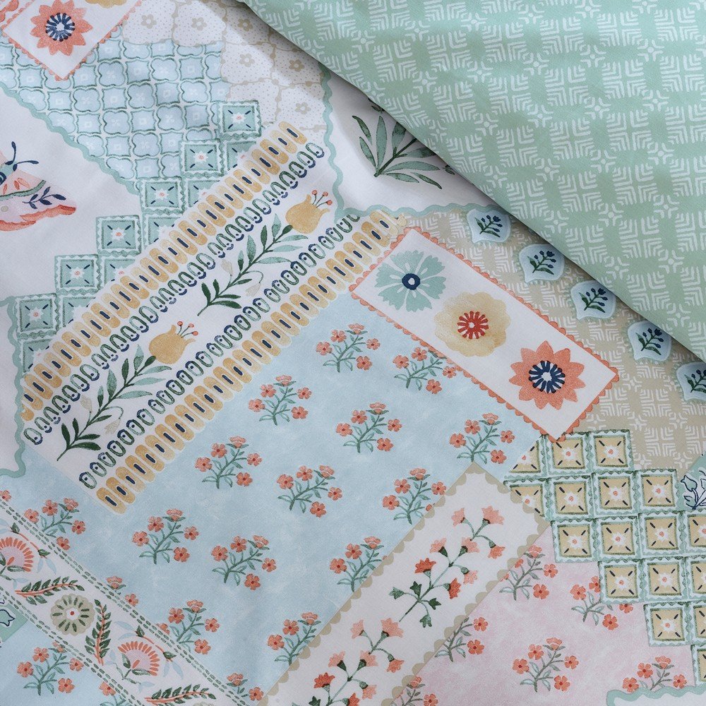Catherine Lansfield Posteljina za krevet za jednu osobu 135x200 cm Folk Patchwork &amp;ndash; Slike