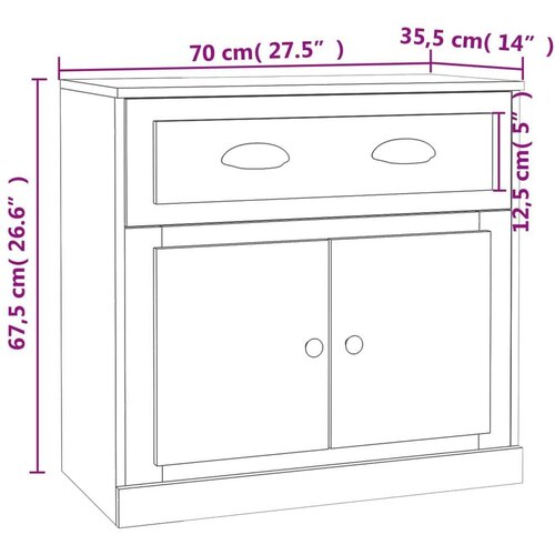 Komoda siva sonoma 70x35,5x67,5 cm inženirski les Cene