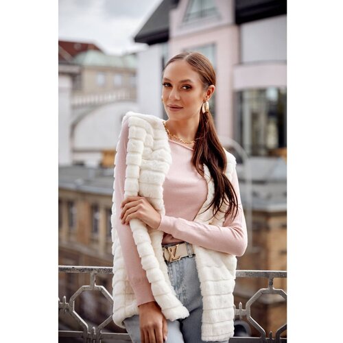 Fasardi Cream fur vest for women Slike