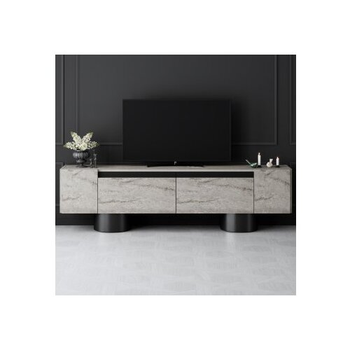 Hanah home tv polica bohem travertine black Cene