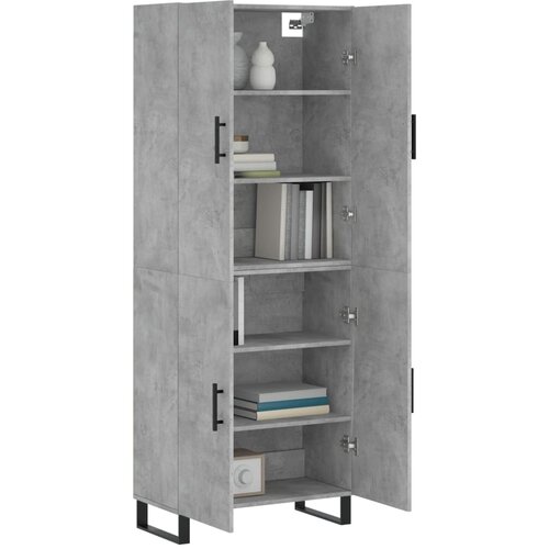  Visoka komoda siva betona 69,5x34x180 cm od konstruiranog drva Slike