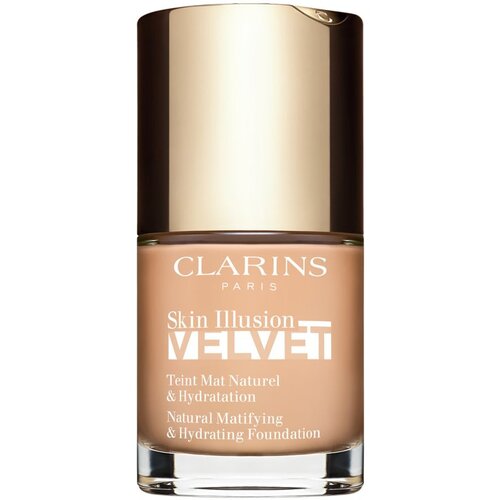 Clarins Skin Illusion Velvet tekoči puder z mat fini&amp;scaron;em z hranilnim učinkom odtenek 102.5C 30 ml Slike