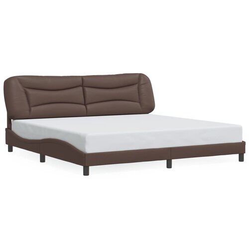 Maison Chic Posteljni Okvir - Dvoposteljna postelja z vzglavjem rjav 200x200 cm umetno usnje, (22080458) Cene